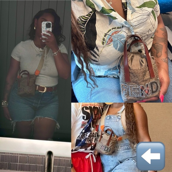 Vintage 2012 Authentic Fendi Mini Shopper Nylon mini Wristlet zucchino Pouch - Picture 16 of 16